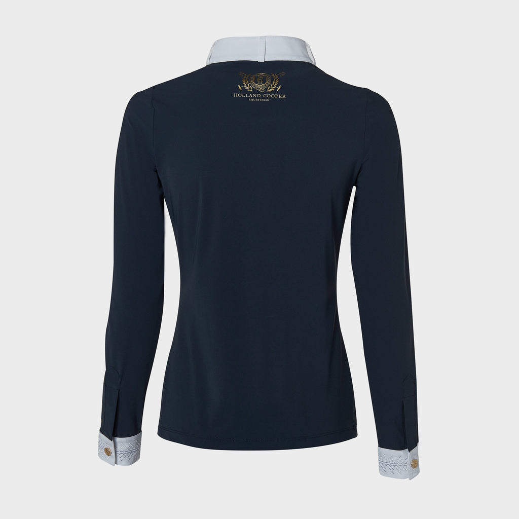 Womens Gatcombe Long Sleeve Show Shirt Ink Navy