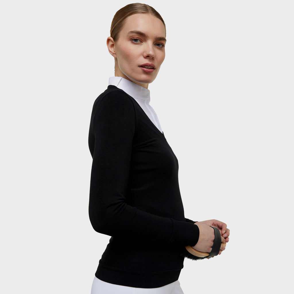 Womens Soft Touch V-Neck Sweater Black