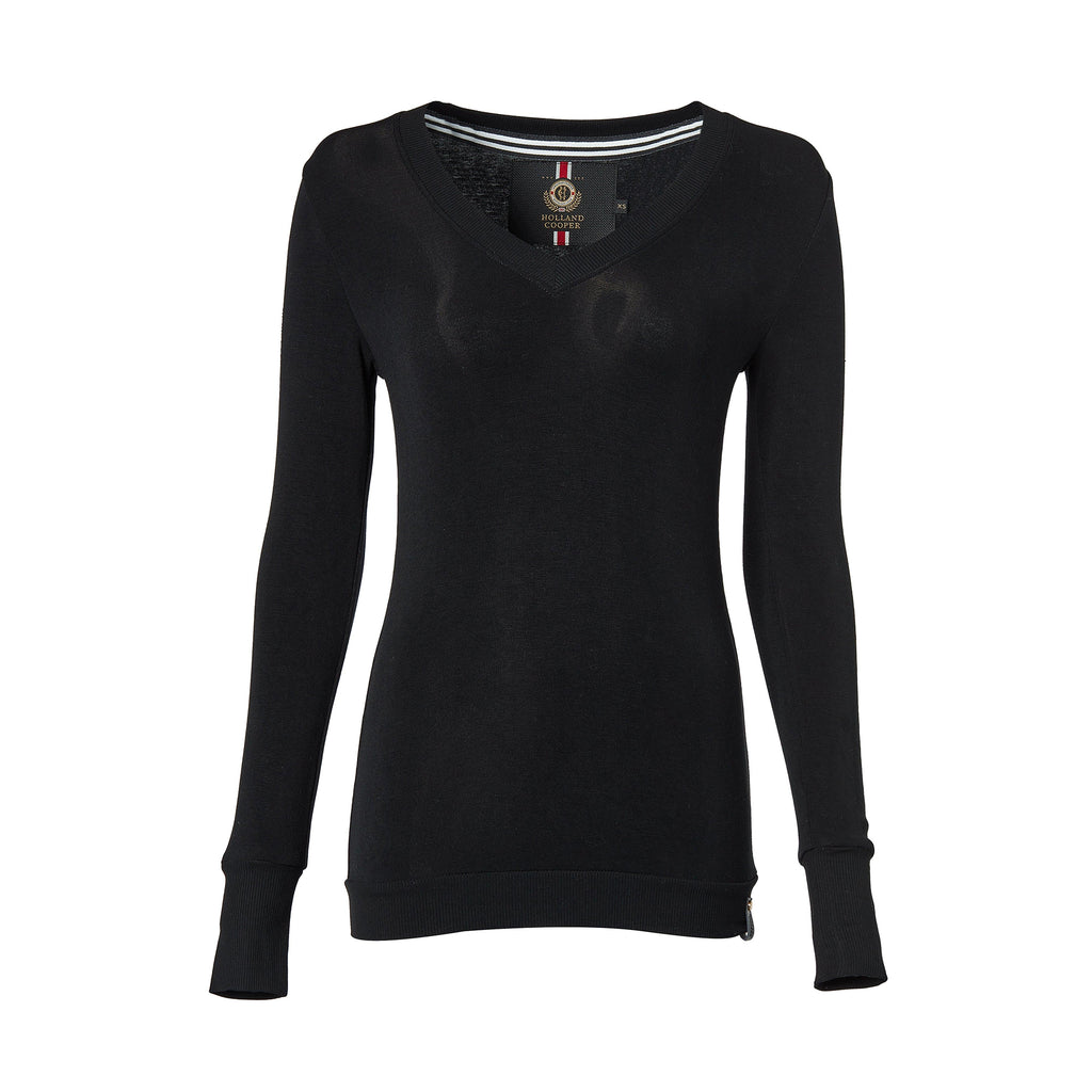 Womens Soft Touch V-Neck Sweater Black