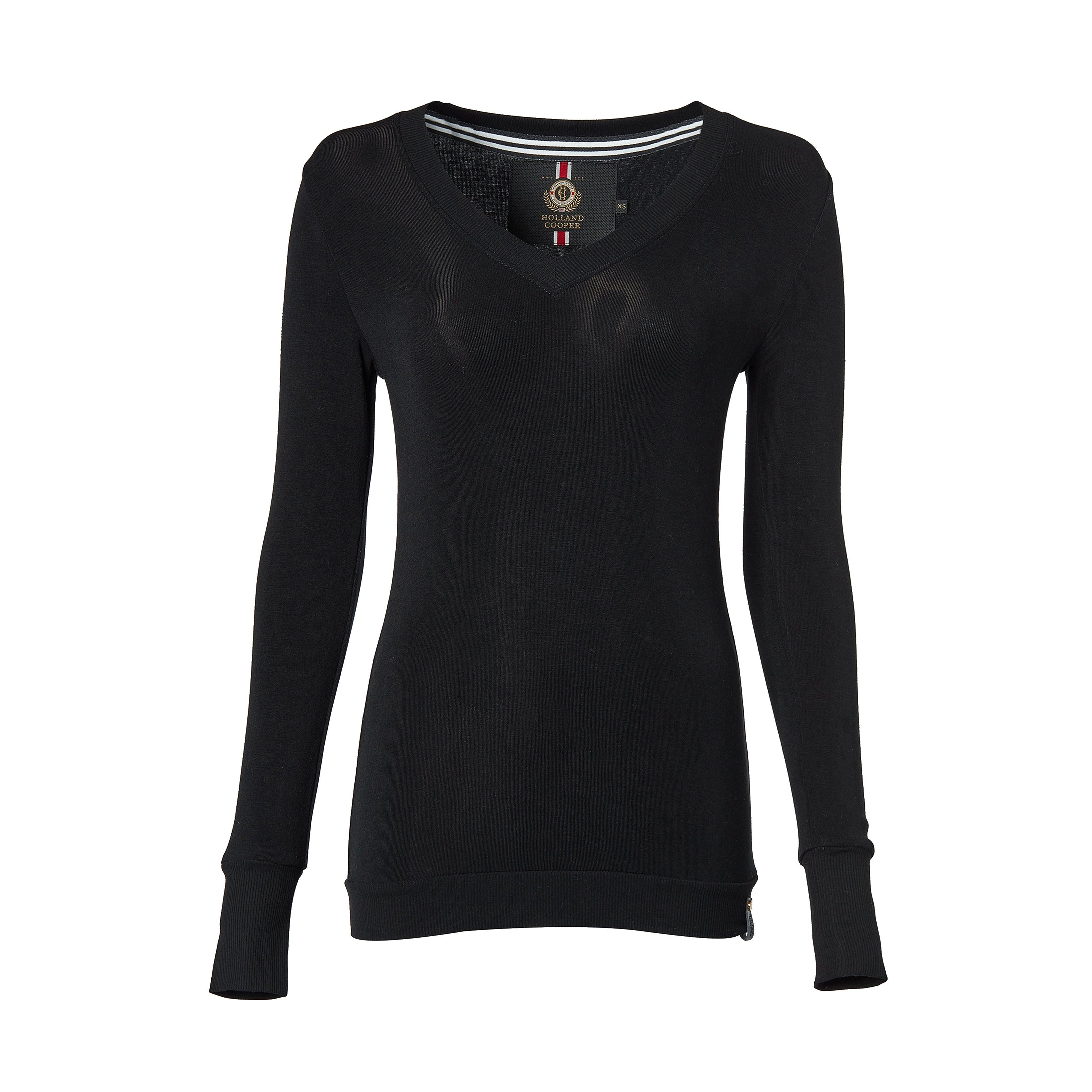 Womens Soft Touch V-Neck Sweater Black