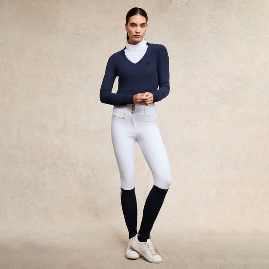 Womens Soft Touch V-Neck Sweater Ink Navy