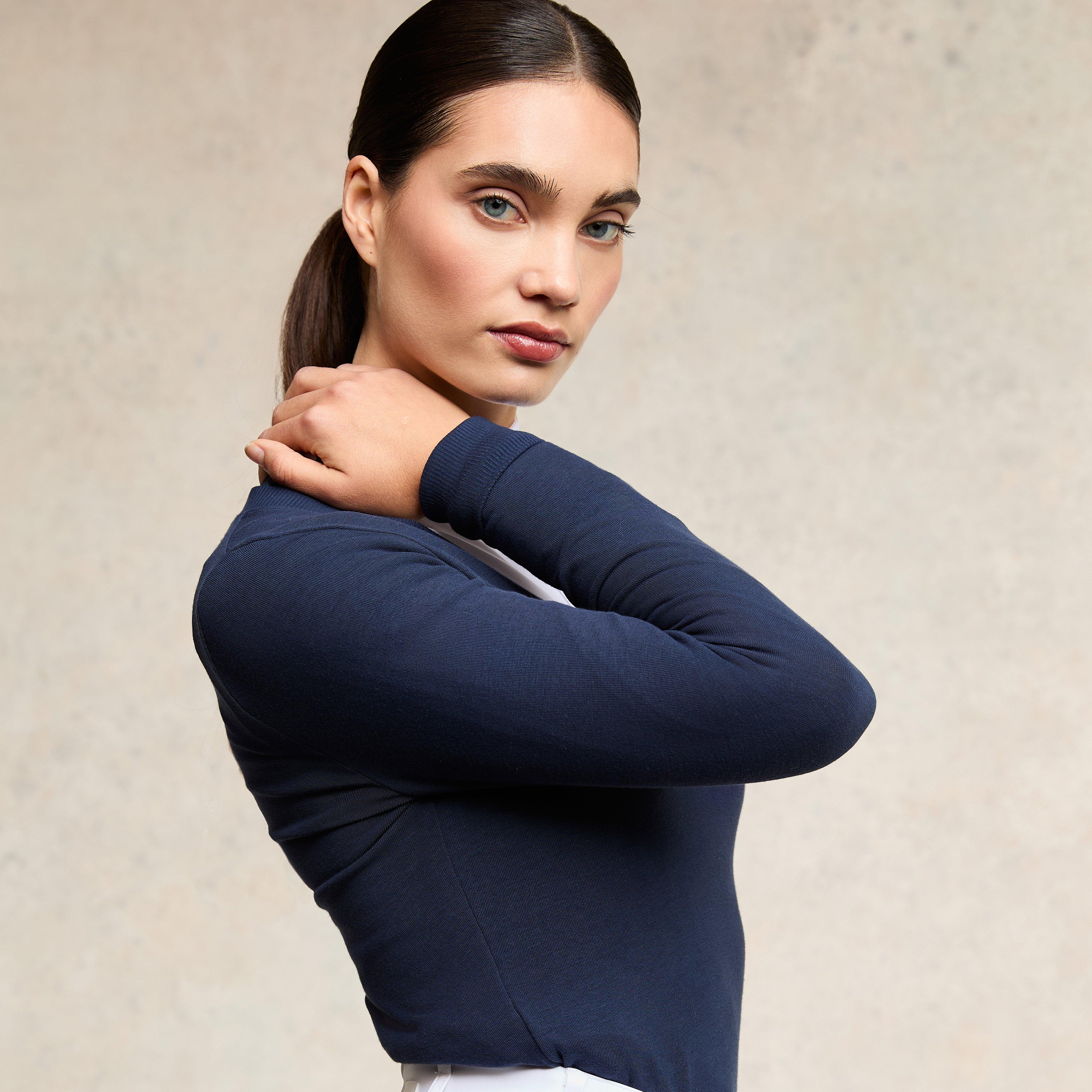 Womens Soft Touch V-Neck Sweater Ink Navy