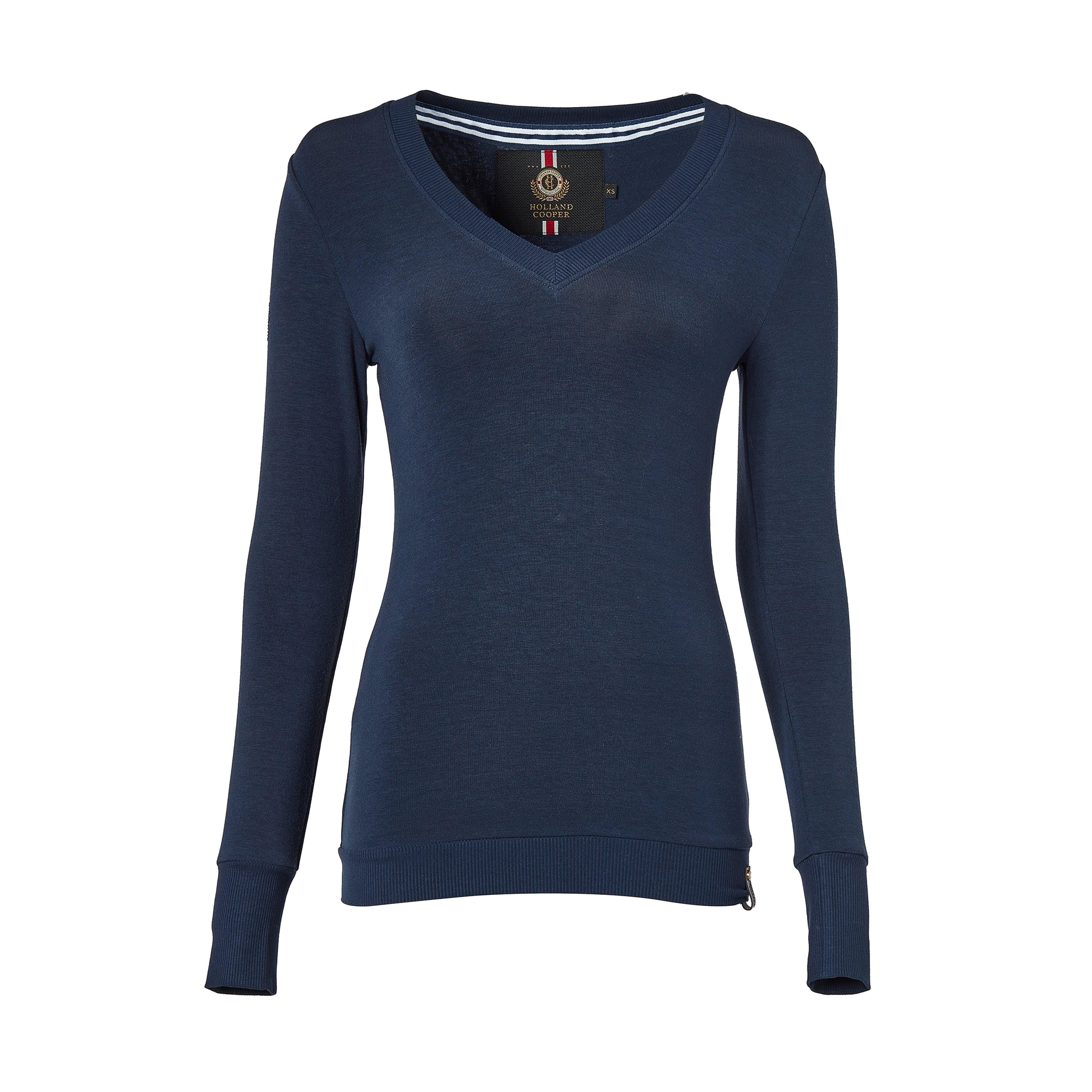 Womens Soft Touch V-Neck Sweater Ink Navy