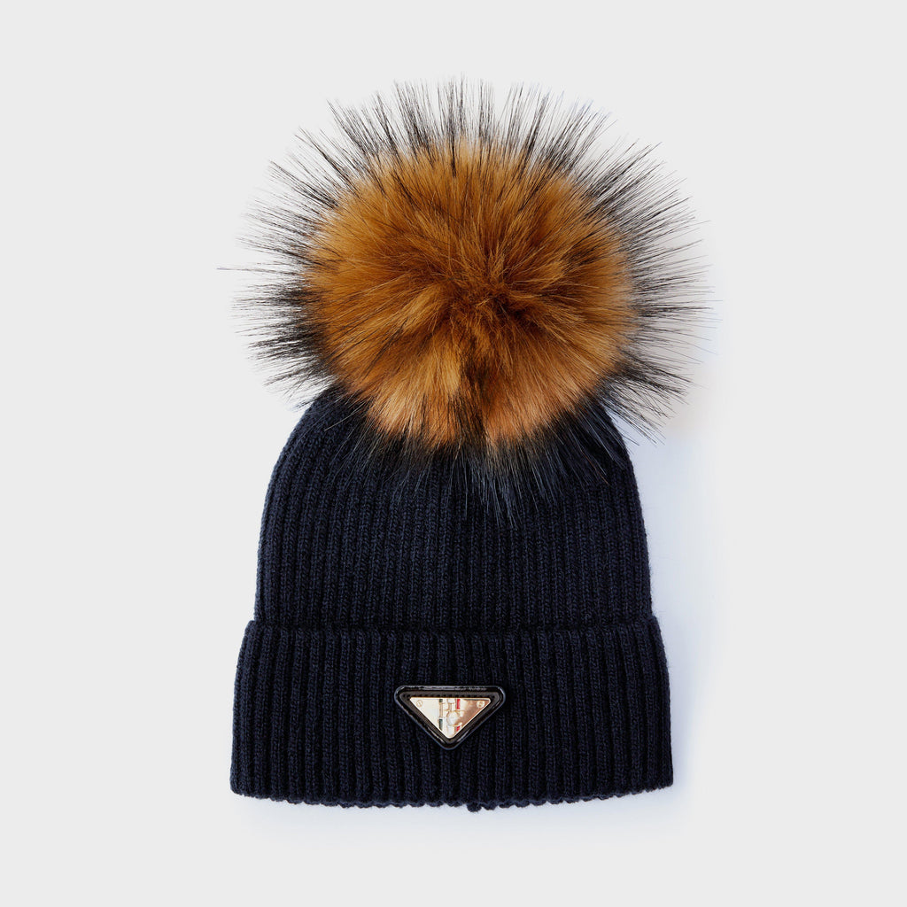Womens Burghley Bobble Hat Ink Navy