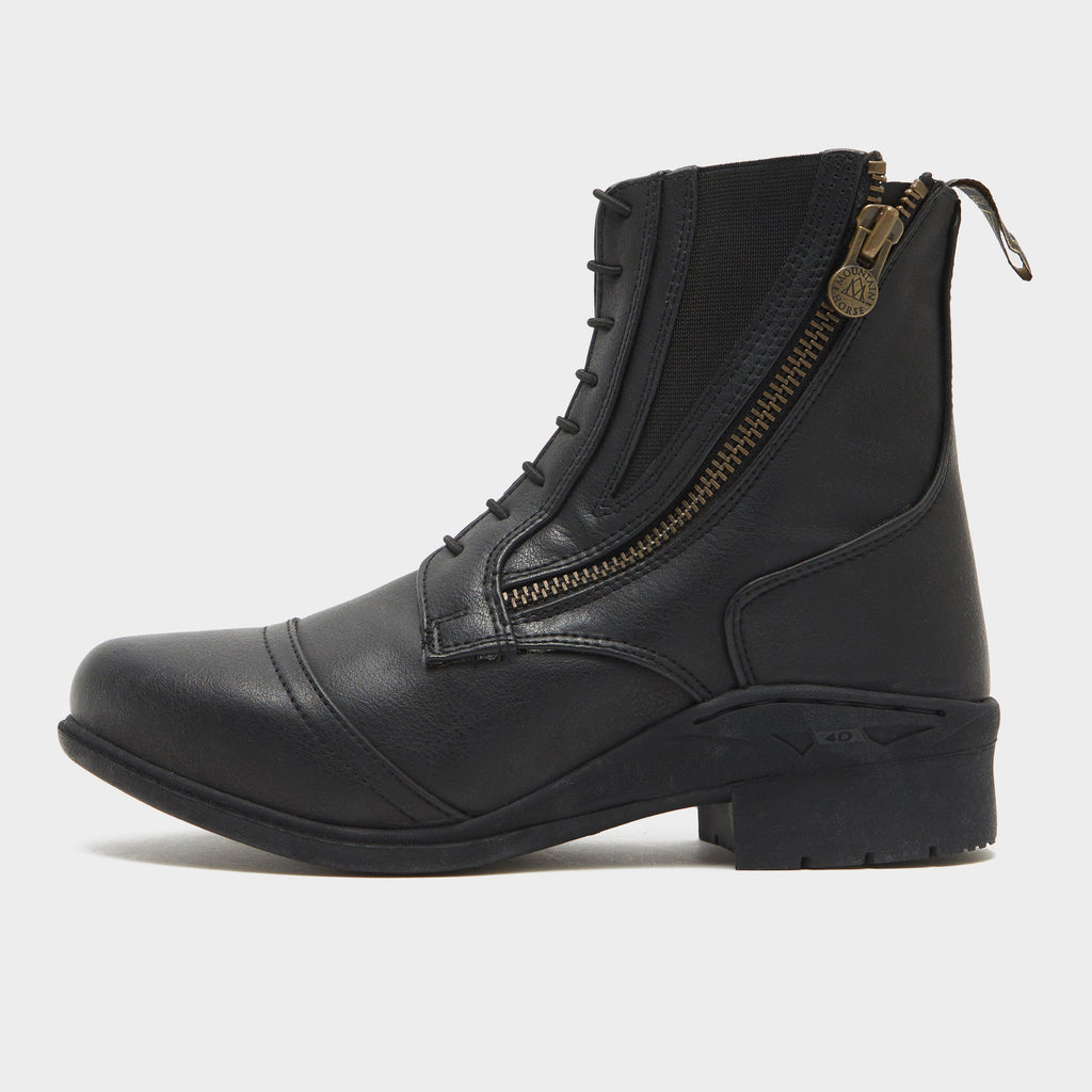 Womens Veganza Side Zip Paddock Boots Black