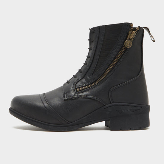 Womens Veganza Side Zip Paddock Boots Black