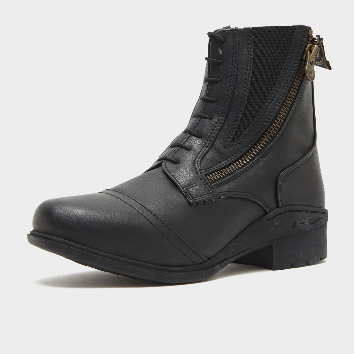 Womens Veganza Side Zip Paddock Boots Black
