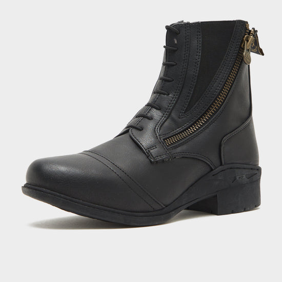 Womens Veganza Side Zip Paddock Boots Black