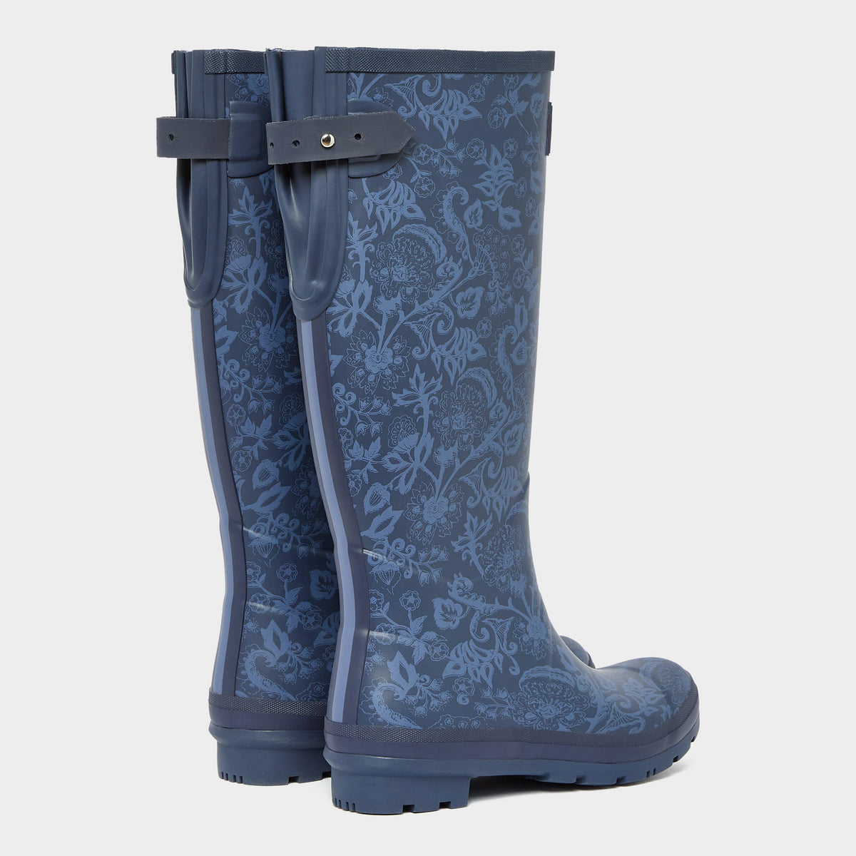 Womens Printed Adjustable Tall Wellies Navy