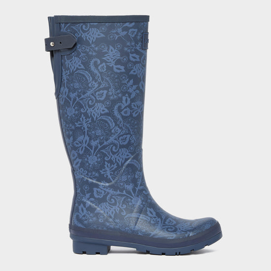 Womens Printed Adjustable Tall Wellies Navy