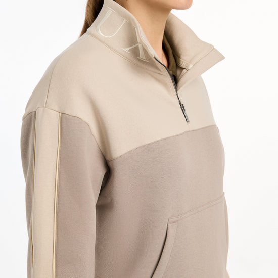 Womens Kali Quarter Zip Sweat Ash/Stone