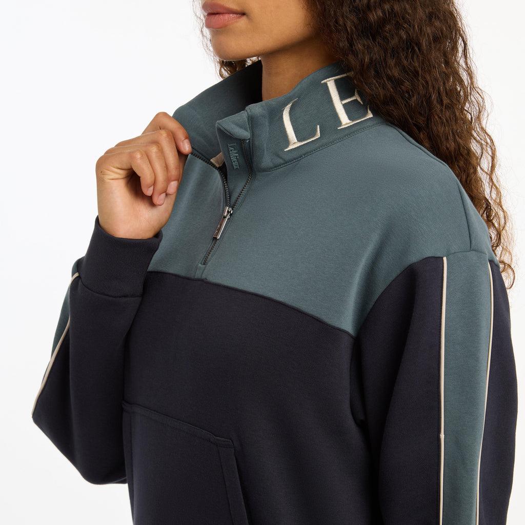 Womens Kali Quarter Zip Sweat Navy/Petrol