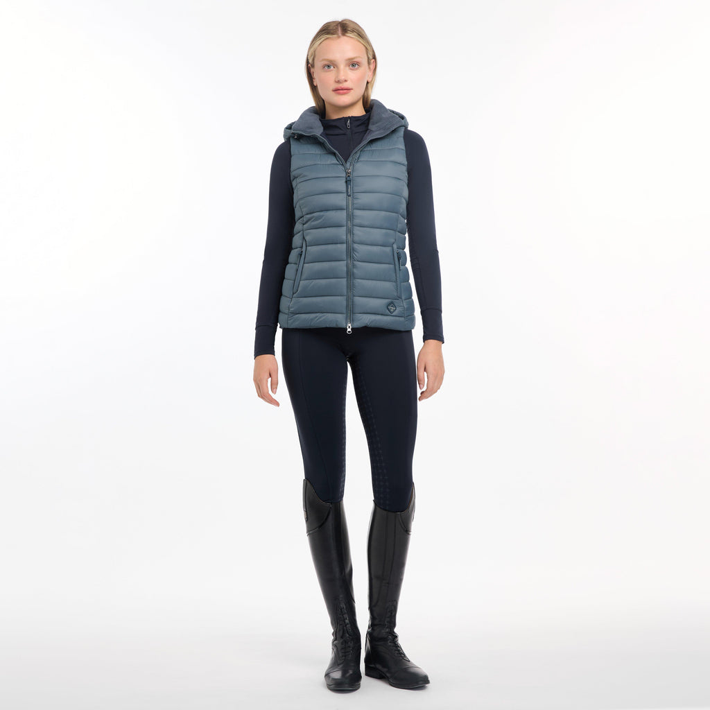 Womens Tilly Hooded Puffer Gilet Petrol
