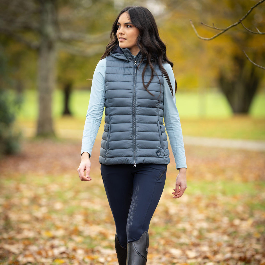 Womens Tilly Hooded Puffer Gilet Petrol