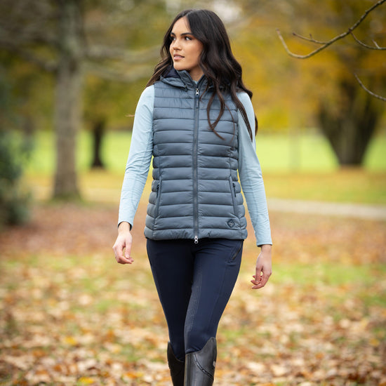 Womens Tilly Hooded Puffer Gilet Petrol