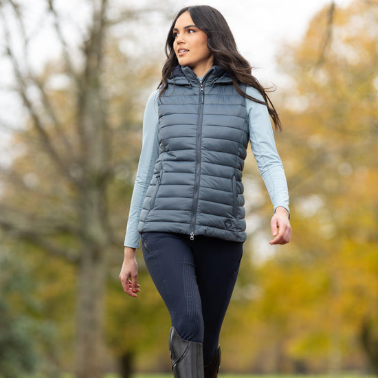 Womens Tilly Hooded Puffer Gilet Petrol