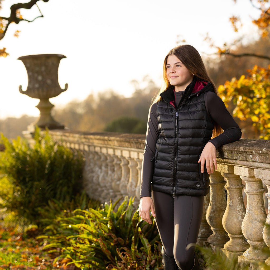 Young Rider Milly Puffer Gilet Black
