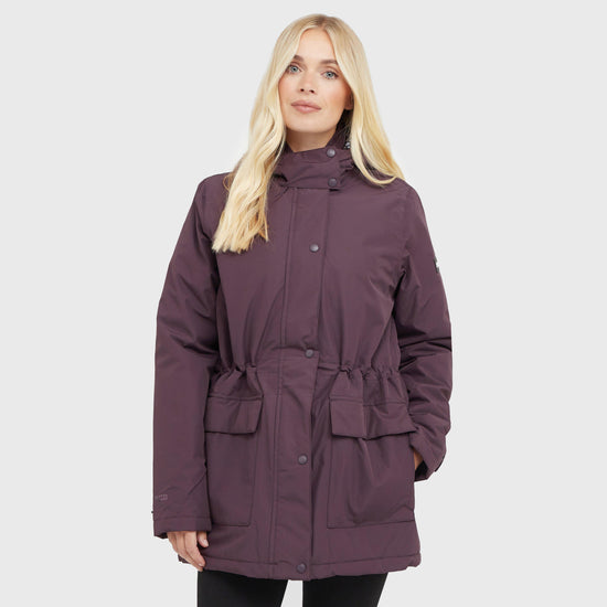 Womens Mireya Waterproof Insulated Jacket Deep Plum Spot Print