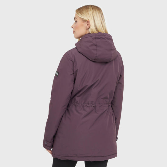 Womens Mireya Waterproof Insulated Jacket Deep Plum Spot Print