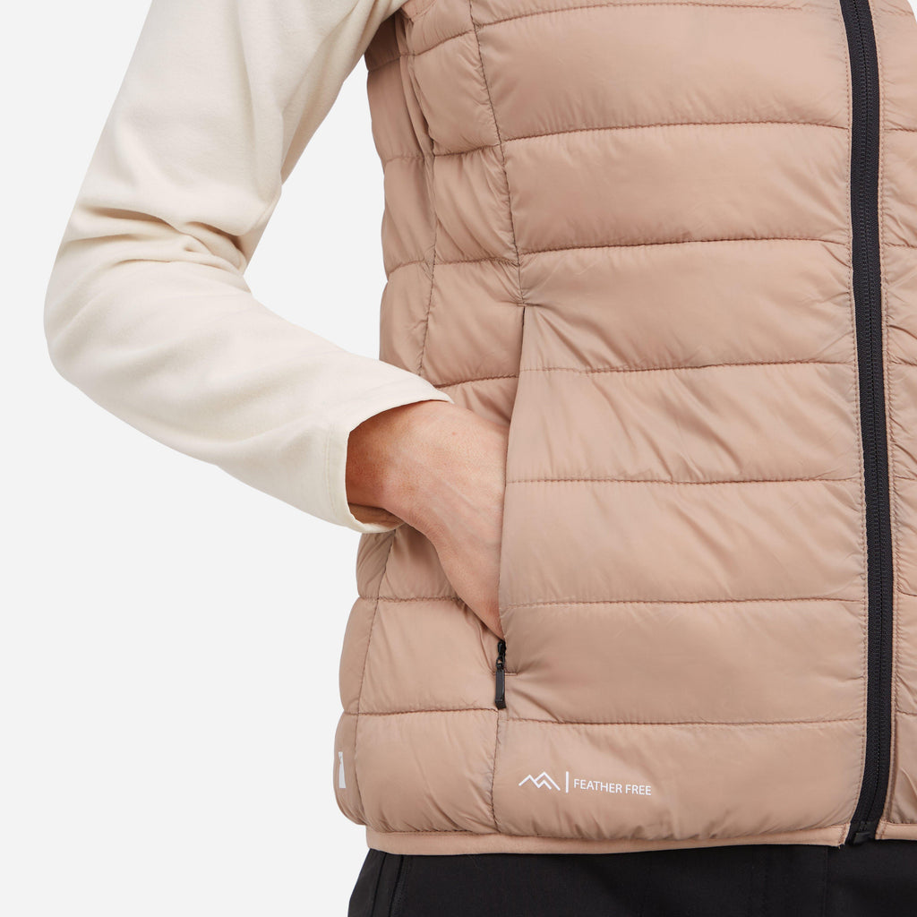 Womens Marizion Baffled Gilet Warm Taupe