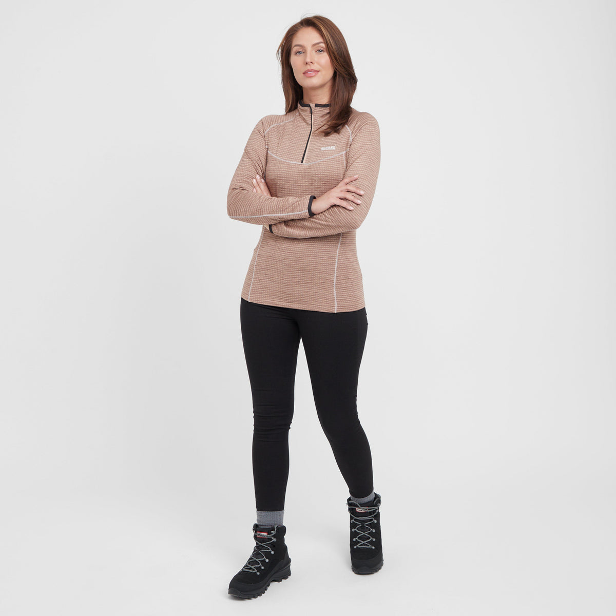 Womens Yonder II Half Zip Fleece Warm Taupe