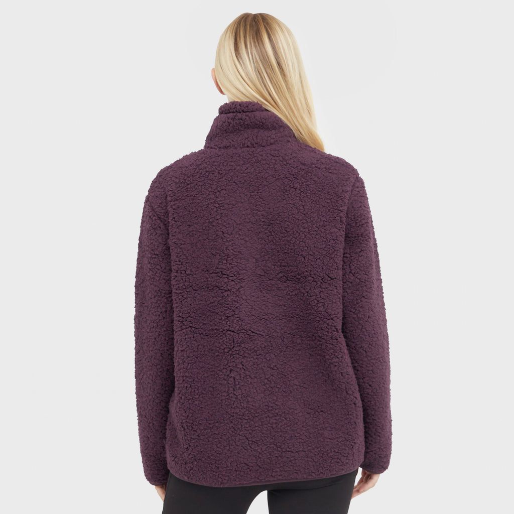 Womens Ria Fluffy Full Zip Fleece Deep Plum