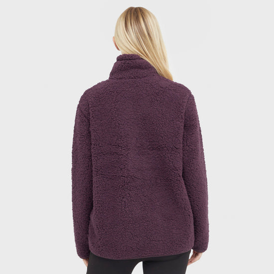 Womens Ria Fluffy Full Zip Fleece Deep Plum