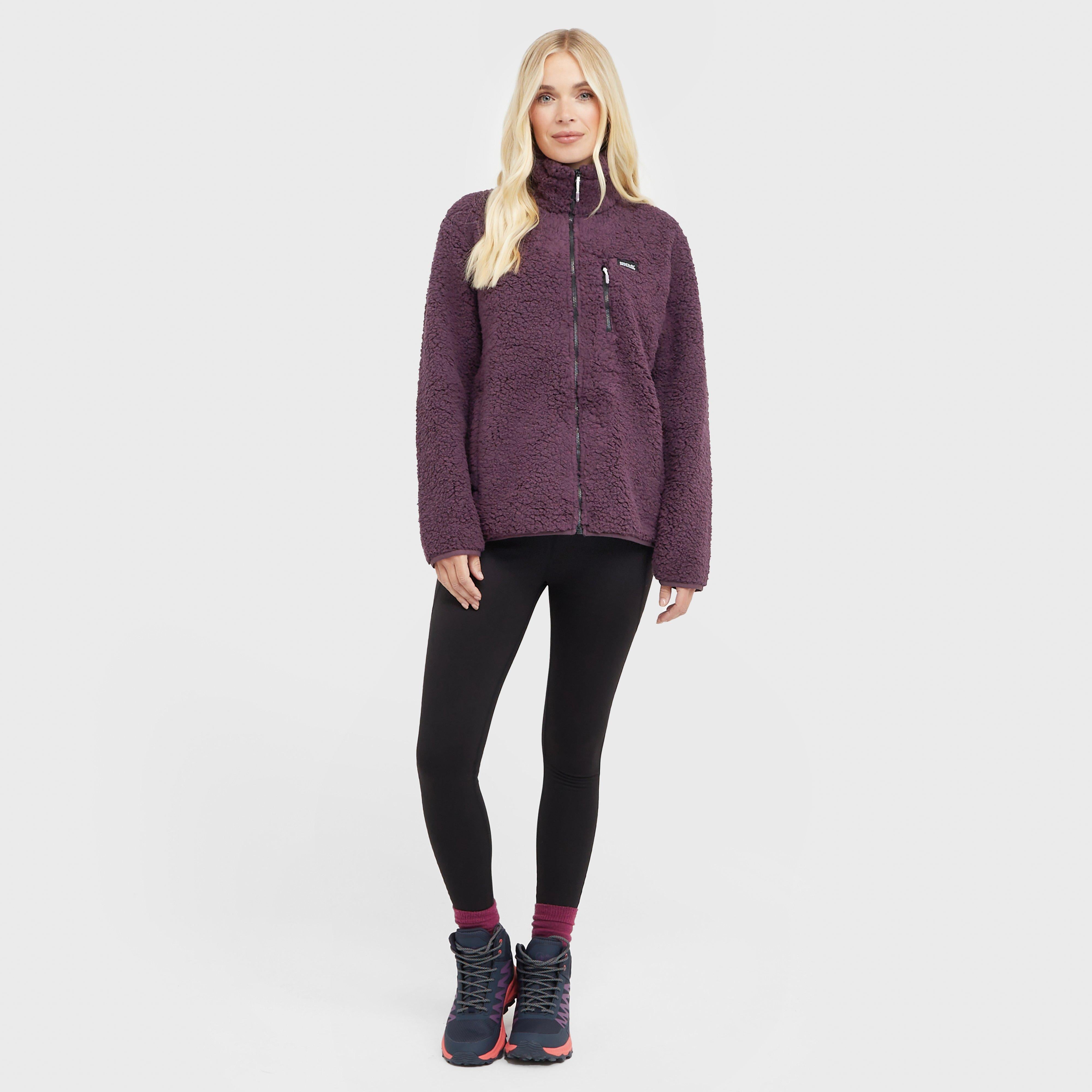 Womens Ria Fluffy Full Zip Fleece Deep Plum