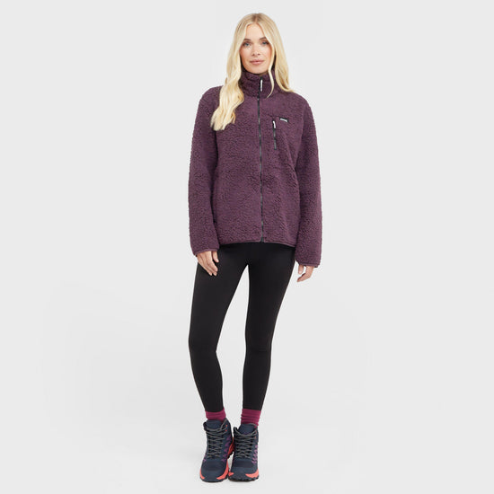 Womens Ria Fluffy Full Zip Fleece Deep Plum