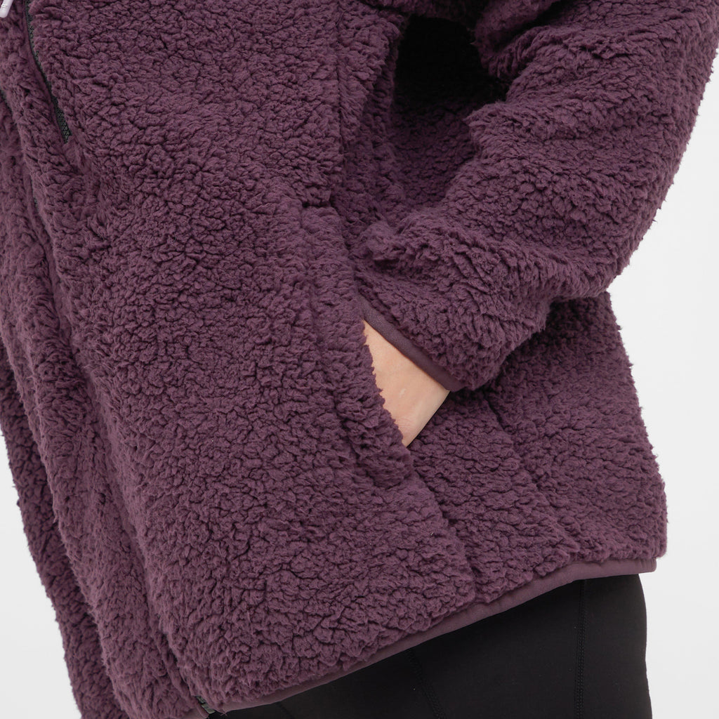 Womens Ria Fluffy Full Zip Fleece Deep Plum