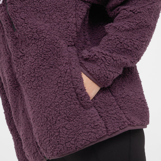 Womens Ria Fluffy Full Zip Fleece Deep Plum