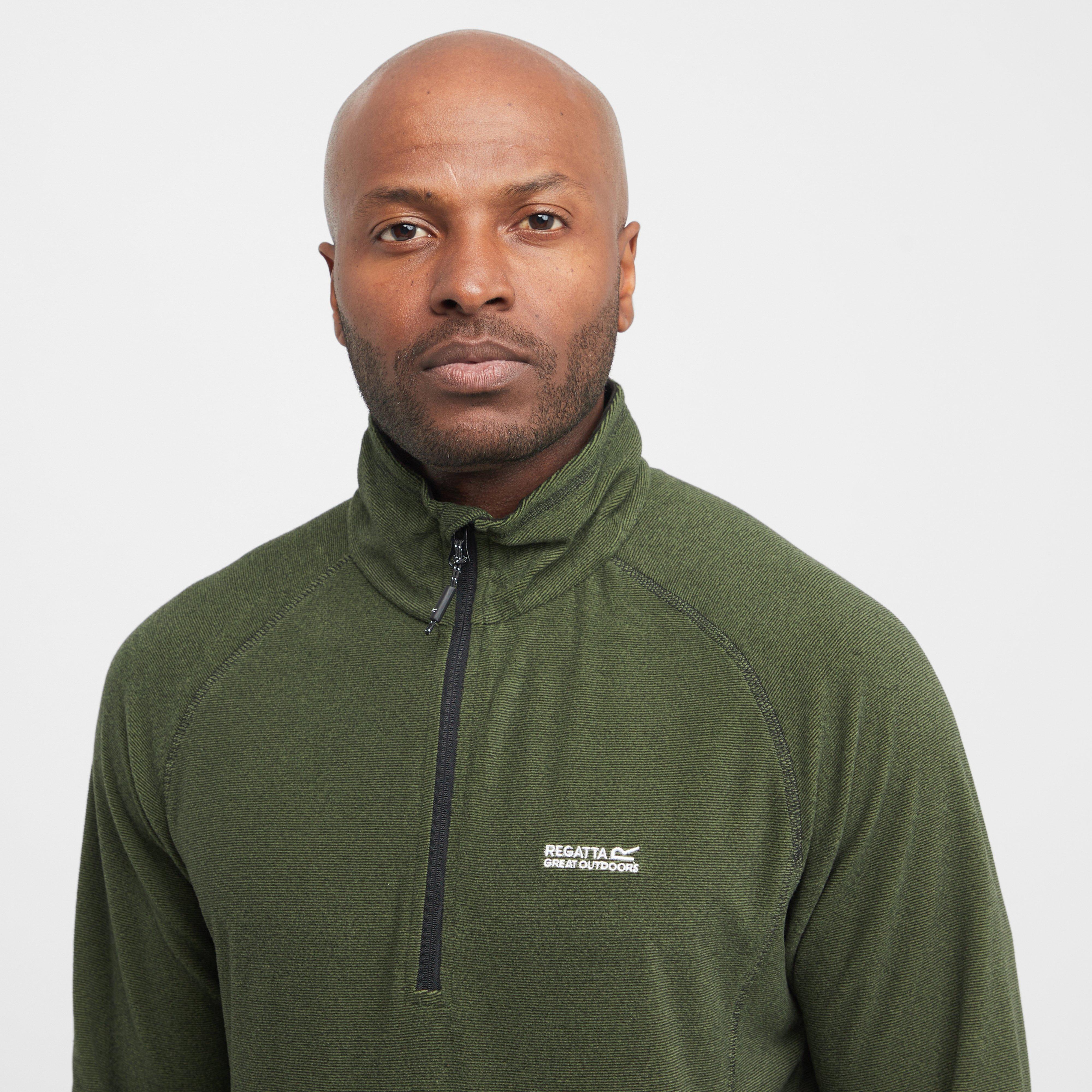 Mens Montes Lightweight Half Zip Fleece Nephrite Green Black