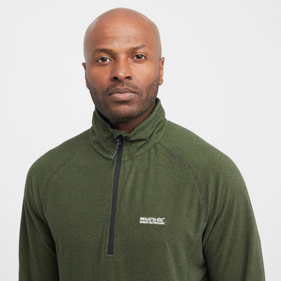 Mens Montes Lightweight Half Zip Fleece Nephrite Green Black