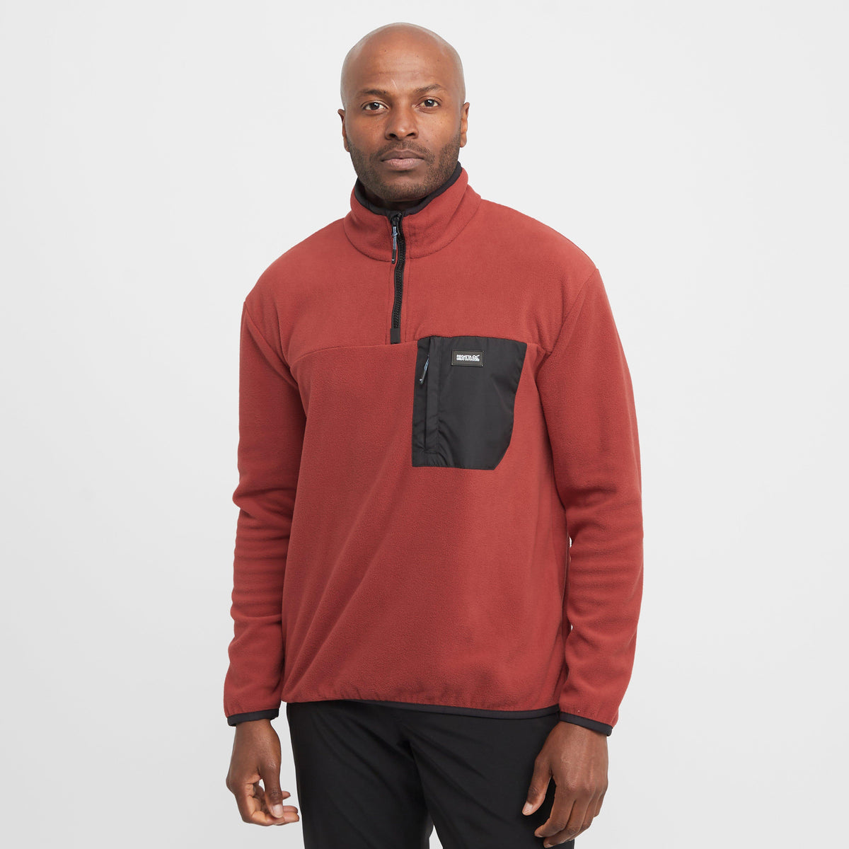 Mens Frankie Half Zip Fleece Red Ochre