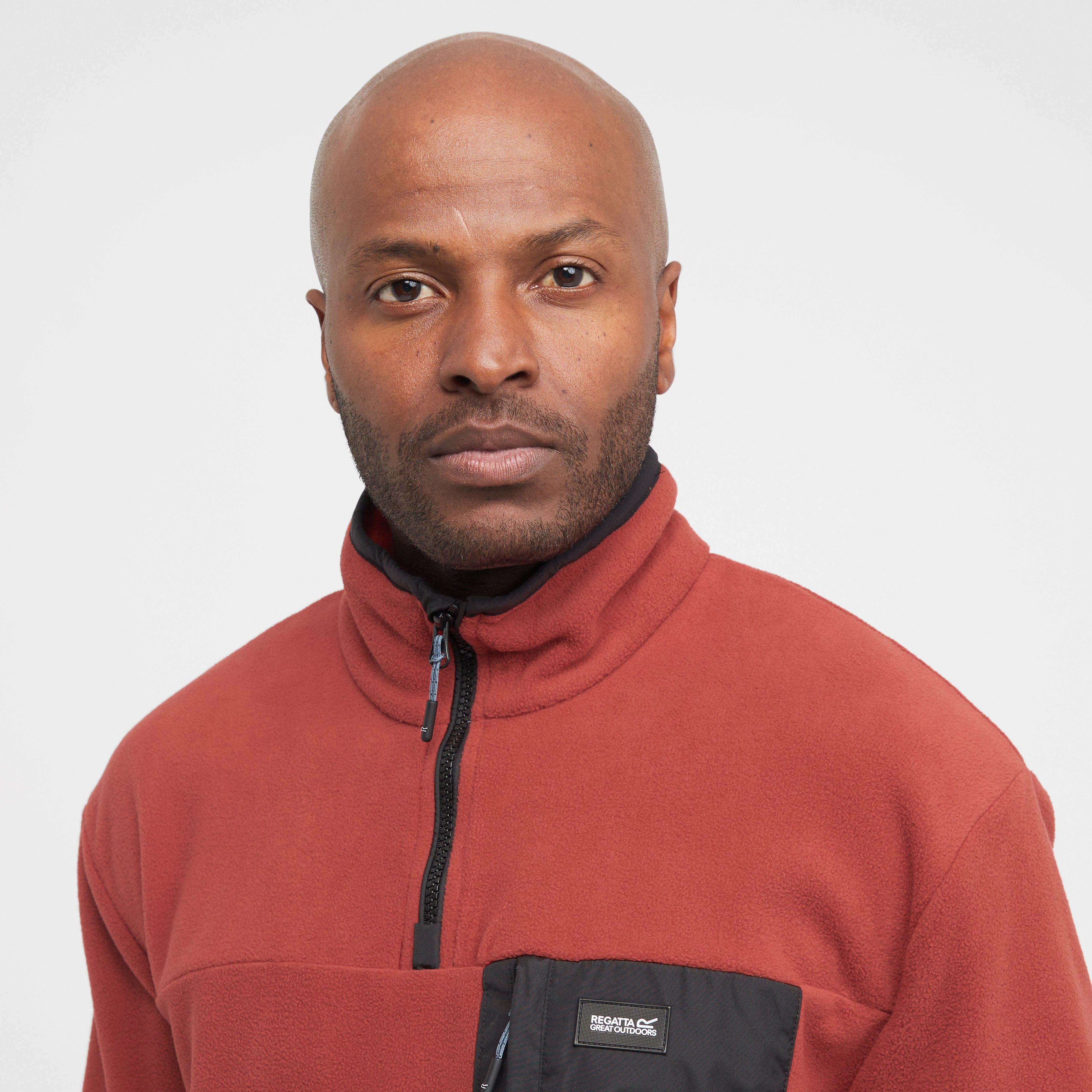 Mens Frankie Half Zip Fleece Red Ochre