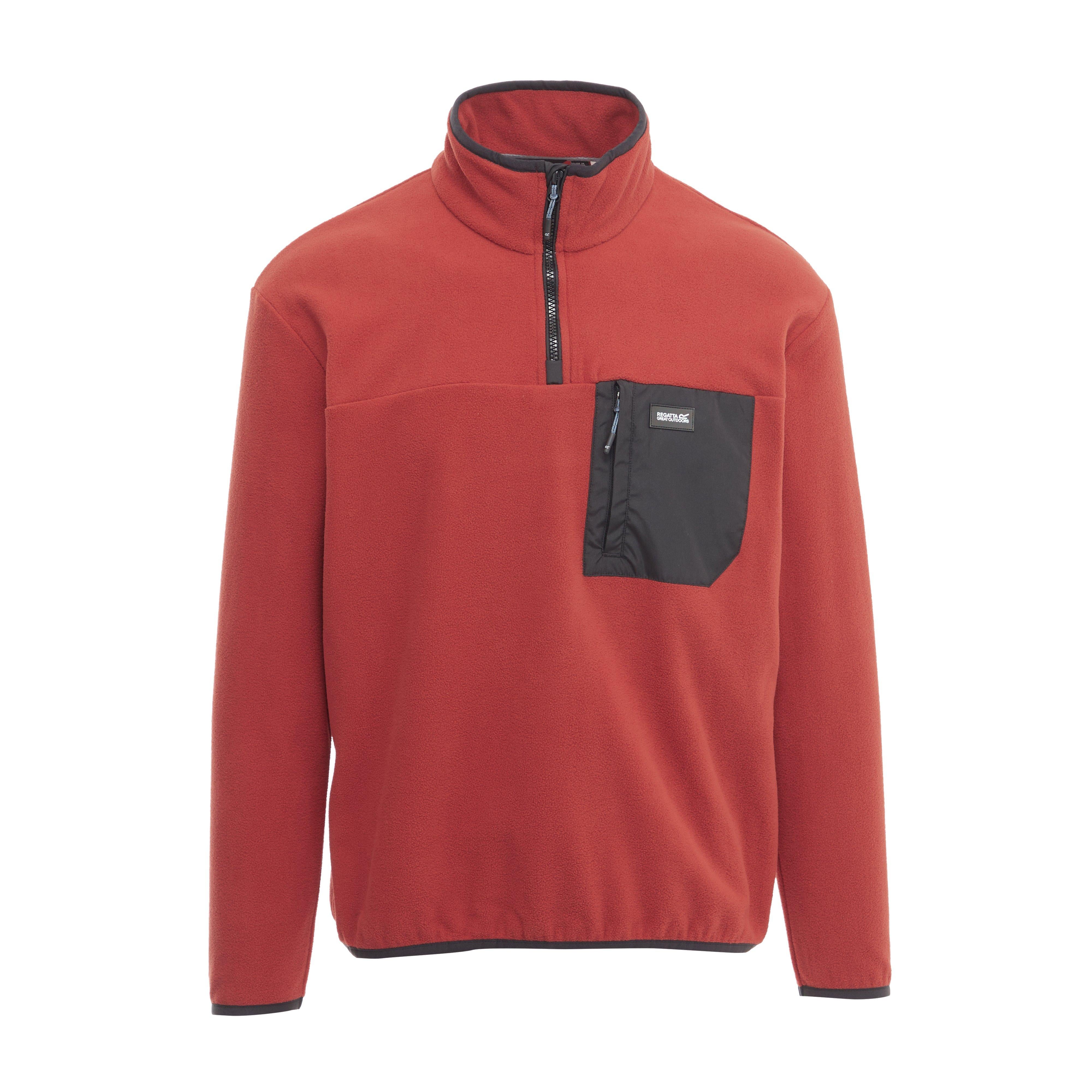 Mens Frankie Half Zip Fleece Red Ochre