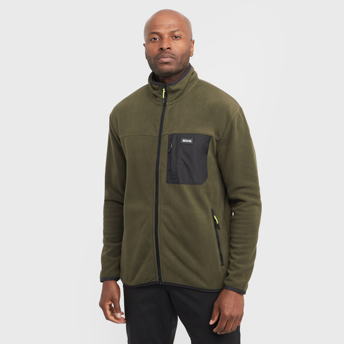 Mens Frankie Full Zip Fleece Dark Khaki