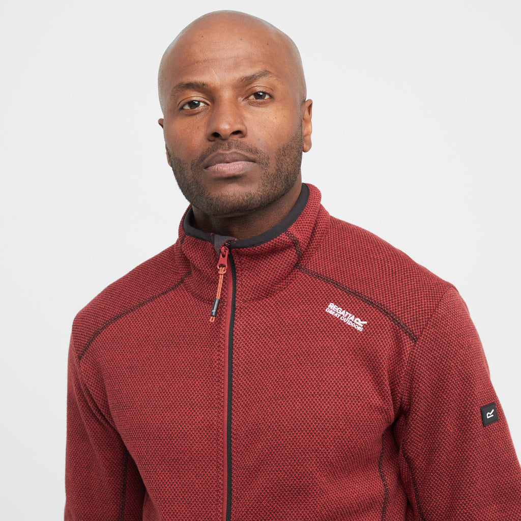 Mens Torrens Full Zip Midweight Fleece Red Ochre