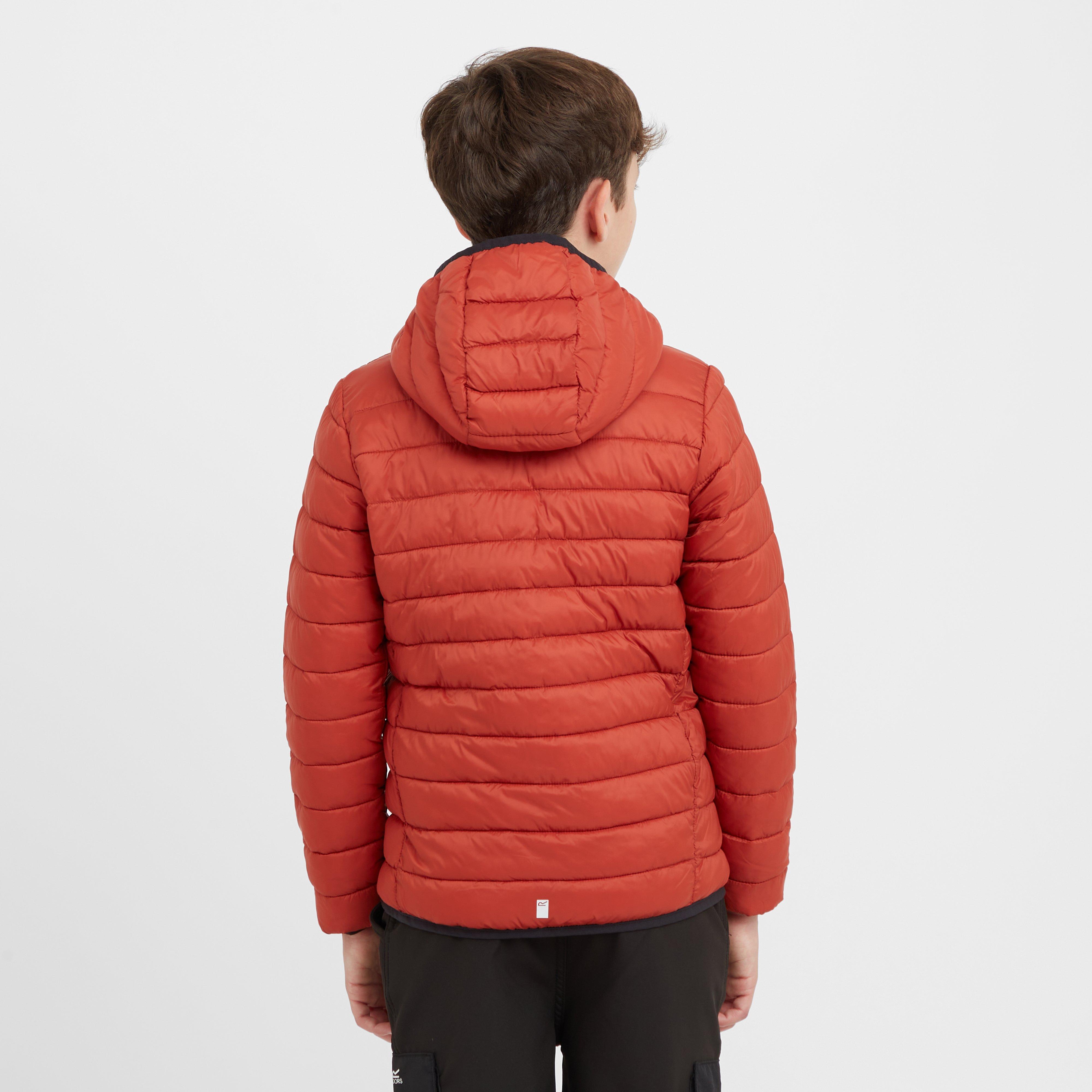 Kids Hooded Marizion Baffled Jacket Red Ochre Fox