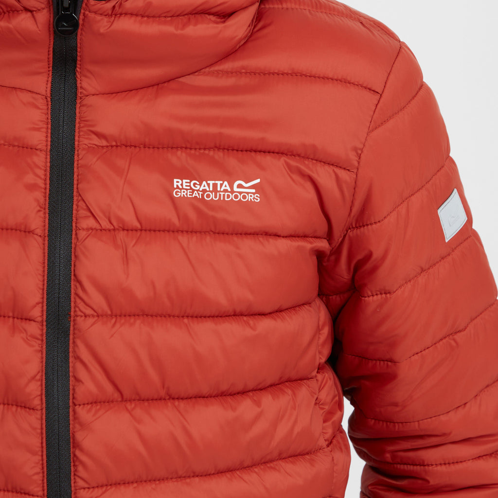 Kids Hooded Marizion Baffled Jacket Red Ochre Fox