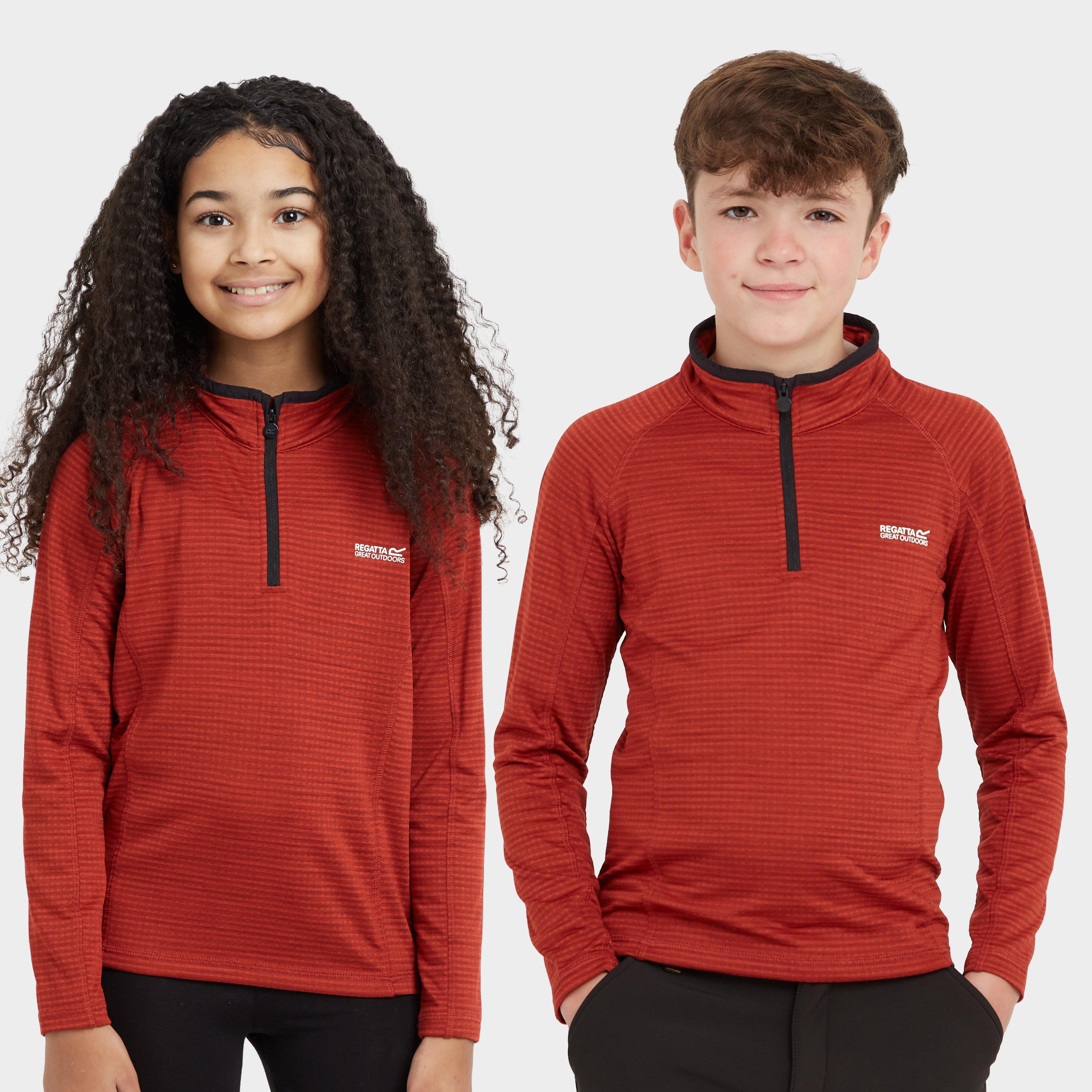 Kids Berley Half Zip Top Red Ochre Black