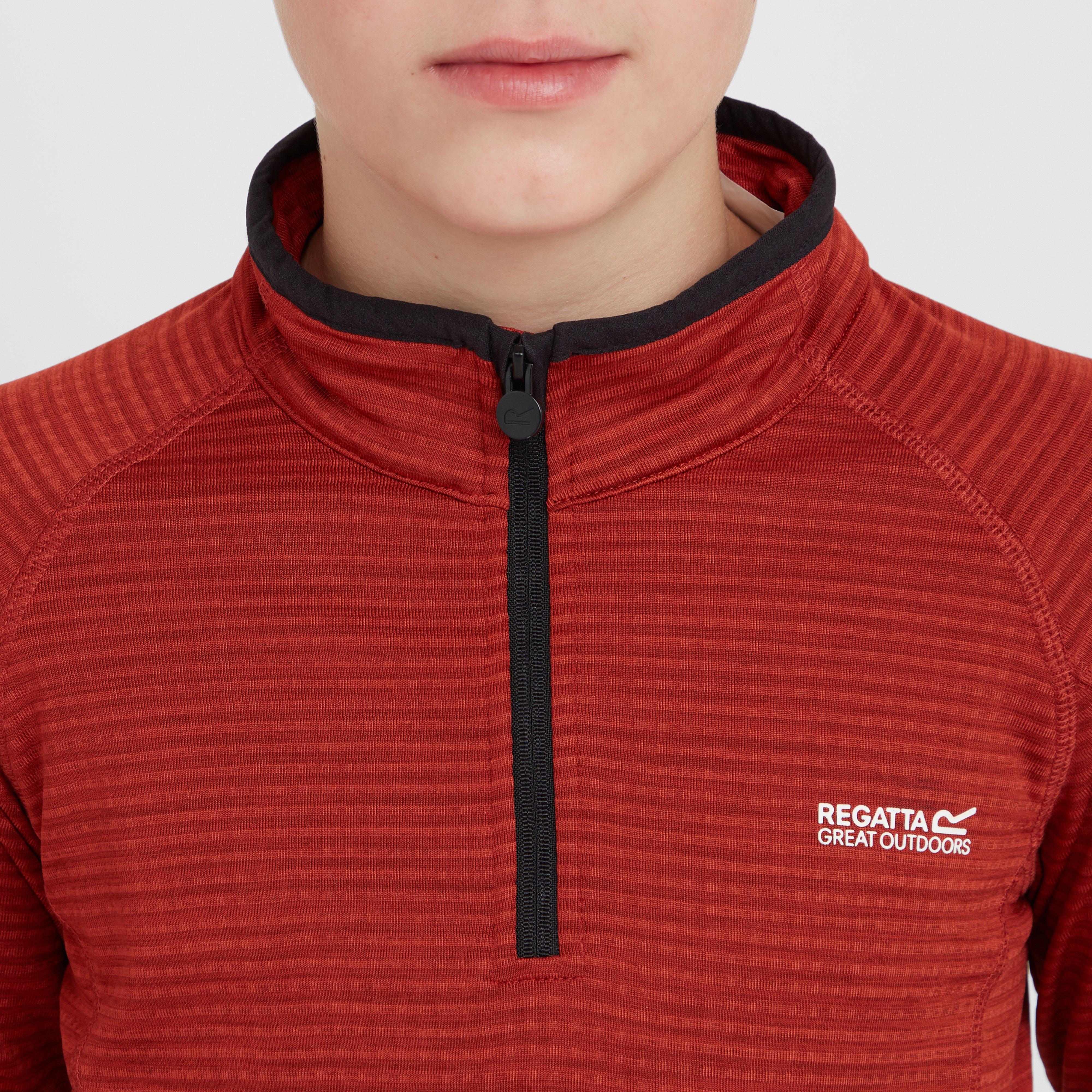 Kids Berley Half Zip Top Red Ochre Black