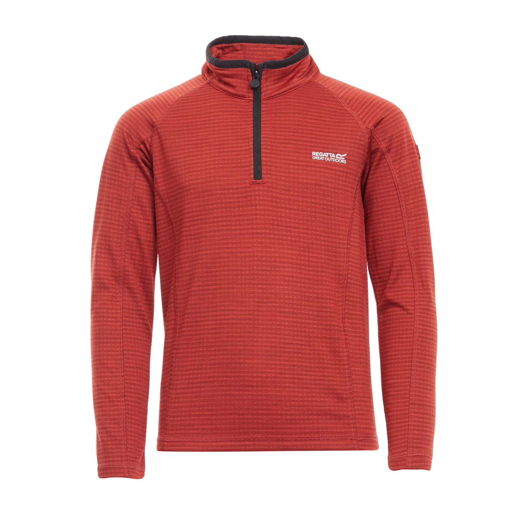 Kids Berley Half Zip Top Red Ochre Black