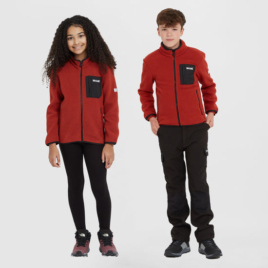 Kids Frankie Full Zip Fleece Red Ochre