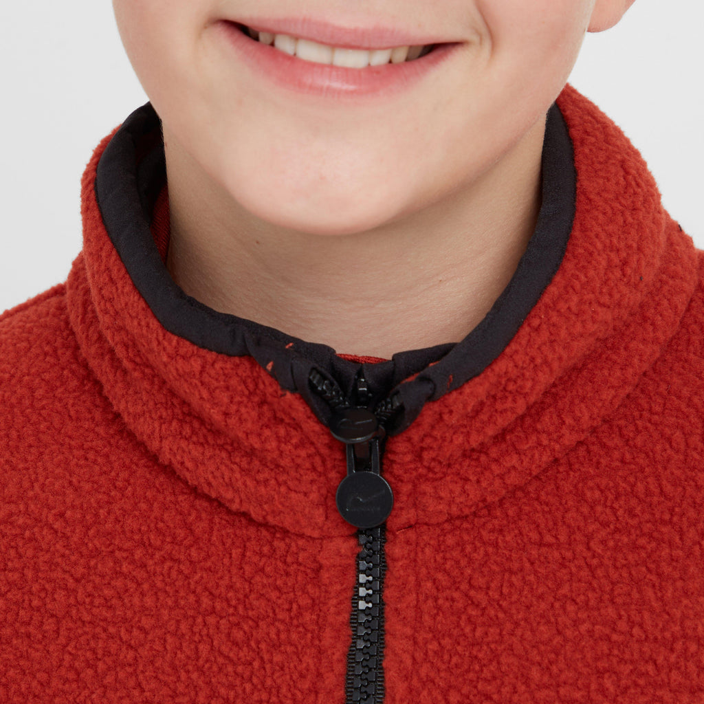 Kids Frankie Full Zip Fleece Red Ochre
