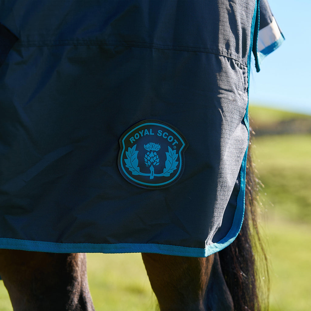 Original 200g Mediumweight Combo Neck Turnout Rug Black/Ocean