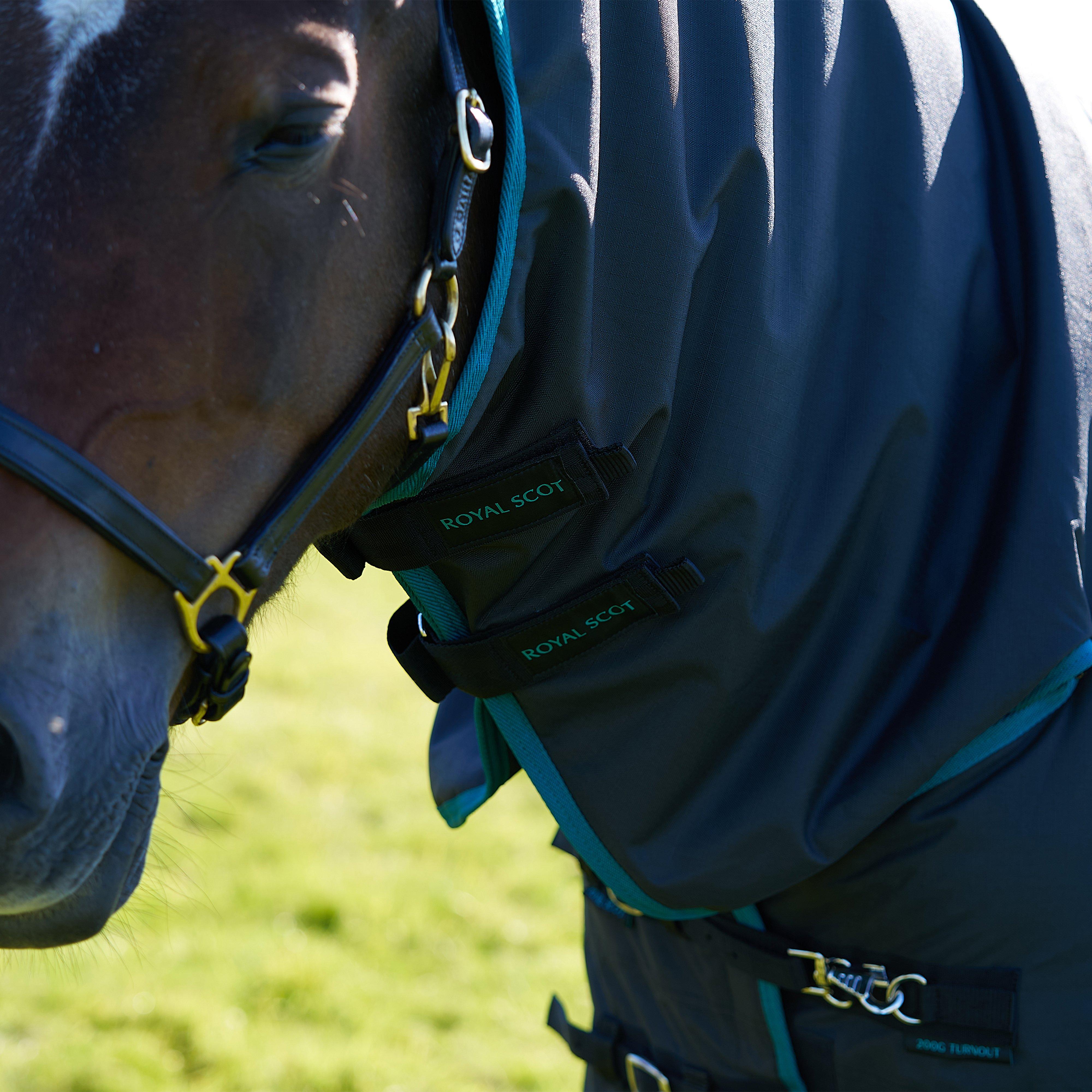 Original 200g Mediumweight Combo Neck Turnout Rug Black/Ocean