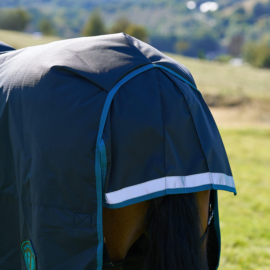 Original 200g Mediumweight Combo Neck Turnout Rug Black/Ocean