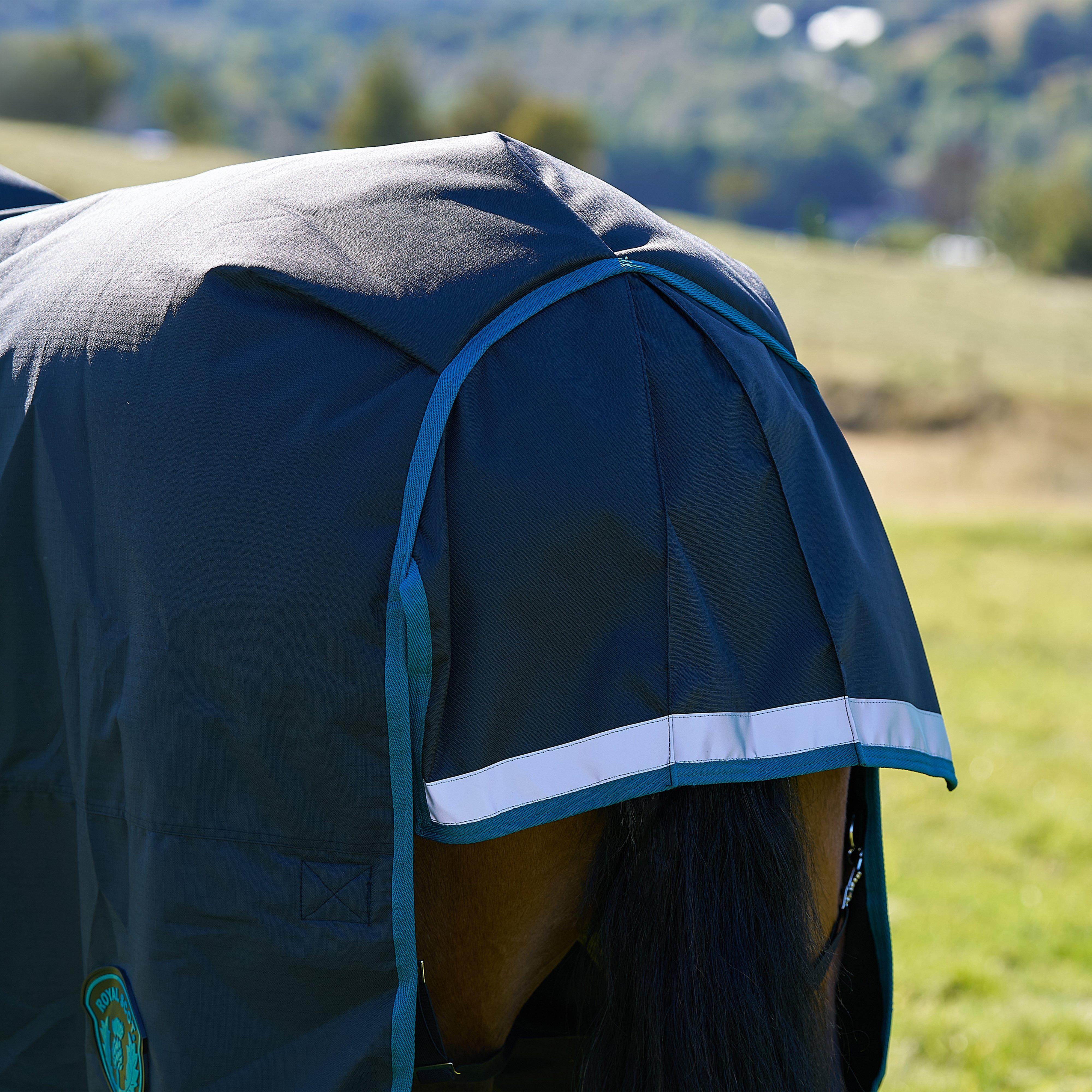 Original 200g Mediumweight Combo Neck Turnout Rug Black/Ocean