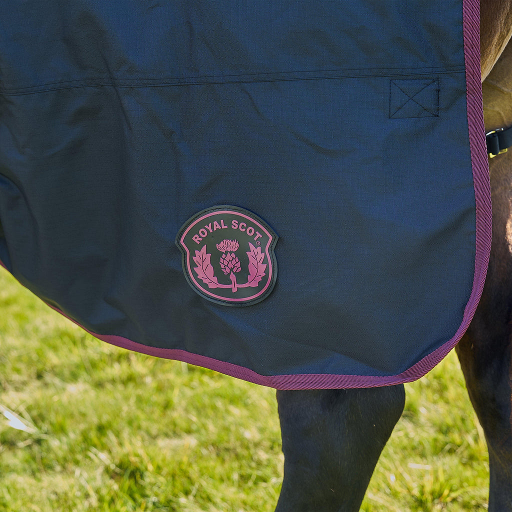 Original 100g Light-Medium Weight Combo Neck Turnout Rug Black/Wine